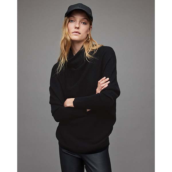 Allsaints Australia Womens Ridley Wool-Cashmere Blend Sweater Black AU70-831